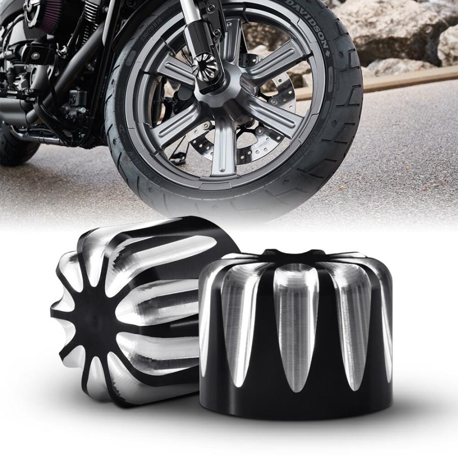 ハーレー ツーリング ソフテイル ブレイクアウト ダイナ ストリート ファット ボブ フロント アクスル ナット カバー キャップ ボルト