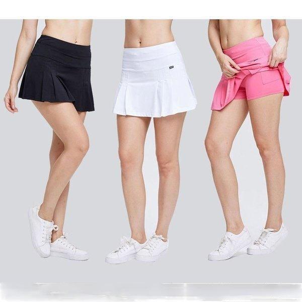 大特価 スポーツウェア レディース テニス スカート 体育祭 テニススカート スポーツ ウェア ポケット付き 黒 白 ピンク 大きいサイズ East Wind Jp