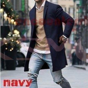 新素材新作 アウター 無地 長袖 メンズ トレンチコート チェスターコート ロング丈 アウター メンズコート チェスターコート ロングコート 新作 冬物 秋物 カジュアル おしゃれ あったか 暖かい 防寒 コート アウター