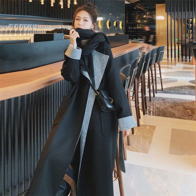 ラウンド チェスターコート きれいめ 上品 レディース ロング丈コート チェスターコート レディース S 3xl 2色 上品 綺麗 防寒 冬 レディース 配色 冬コート アウター ロングコート コート アウター