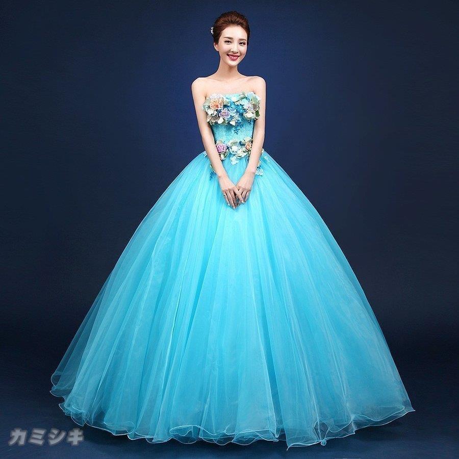 人気ブランド激安 カラードレス 演奏会 安い ロングドレス コンサート パーティードレス 発表会 ウェディングカラードレス 二次会 プリンセスライン 結婚式 ステージ衣装 青 期間限定特別価格 Www Superavila Com
