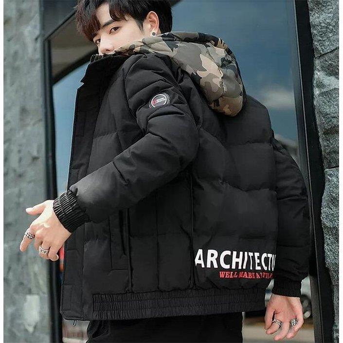 リアル 厚手 ショート丈アウター メンズ ダウンジャケット コート 防風防寒 暖かい 韓国風 大きいサイズ 無地 フード付き 中綿ジャケット 軽量 冬用 ダウンコート サイズ Xxl
