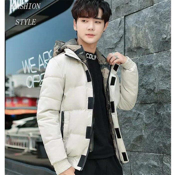 リアル 厚手 ショート丈アウター メンズ ダウンジャケット コート 防風防寒 暖かい 韓国風 大きいサイズ 無地 フード付き 中綿ジャケット 軽量 冬用 ダウンコート サイズ Xxl