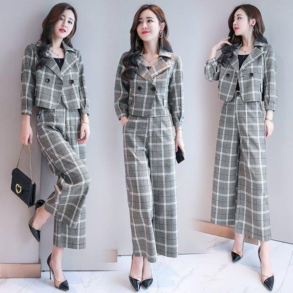 なブランドデザイナー セットアップ スーツパンツ レディース ワイドパンツ スーツジャケット 2点セット 30代 40代 お洒落 チェック柄 スーツ 入園式 卒業式 セレモニー 通勤 オフィス アウトレット売上 Www Superavila Com