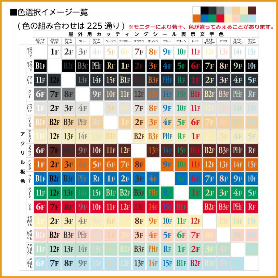 階数表示板 当階階段 アクリル サイン プレート カッティング シート 切文字貼り 階数 表示 b2 デザイン 両面テープ付き 安全標識 看板 DIY 建築 建設｜apartment-doorplate｜05