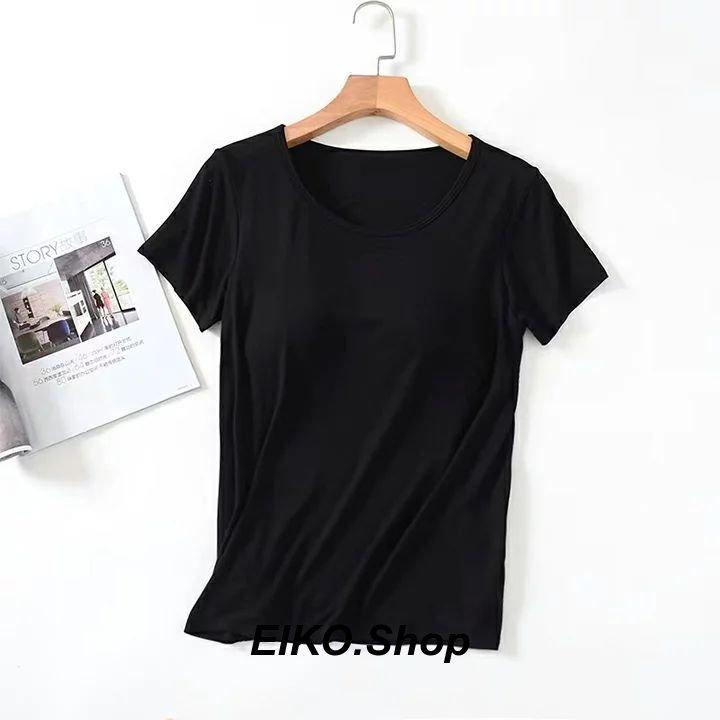 大流行中!-9カラー無地Tシャツ •カップ付き レディース 半袖 インナー シャツ カットソー ブラトッ•プ 半袖 ストレッチ性 肌触り抜群!軽量 バーゲン XL ダークグレー リブBraTシャツ 新品未開封 トリンプ リブブラ Tシャツ 2PK ブラック×ネイビー Mサイズ ブラトップ 綿混 カップ付 61635在★9
