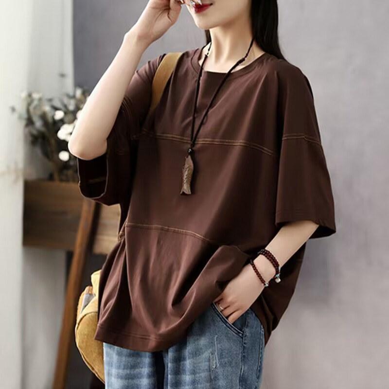 95%OFF!】-最大15•%OFF!Tシャツ レディース 夏 母の日• カットソー トップス 半袖 UVカット 薄手 吸水 スゆったり 体型カバー 大きいサイズ カジュアル シンプル M A02 Tシャツ レディース 夏 母の日 カットソー トップス 半袖 UVカット 薄手 吸水 スゆったり 体型カバー 大きいサイズ カジュアル シンプル