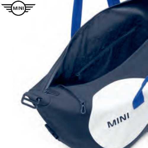 新品MINI カーフェイスダッフルバッグ　インディゴブルーホワイト　26L BMW MINI純正 MINI カー・フェイス・ダッフル・バッグ (インディゴ
