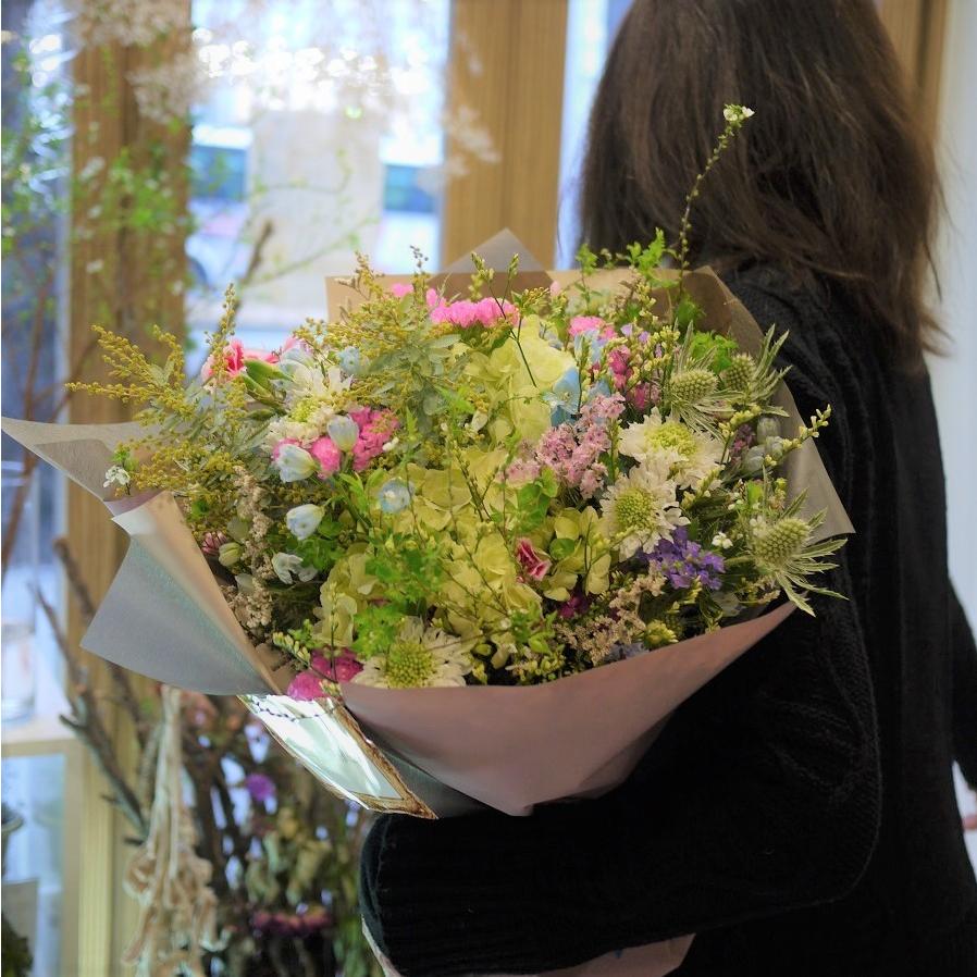 生花紫陽花とスターチスの花束ブーケ 花 ギフト 開店祝 誕生日 送別 歓送迎会 卒業 結婚 お祝い 記念日 プレゼント 母の日 父の日 敬老の日 Frsb Apertiofloris 通販 Yahoo ショッピング