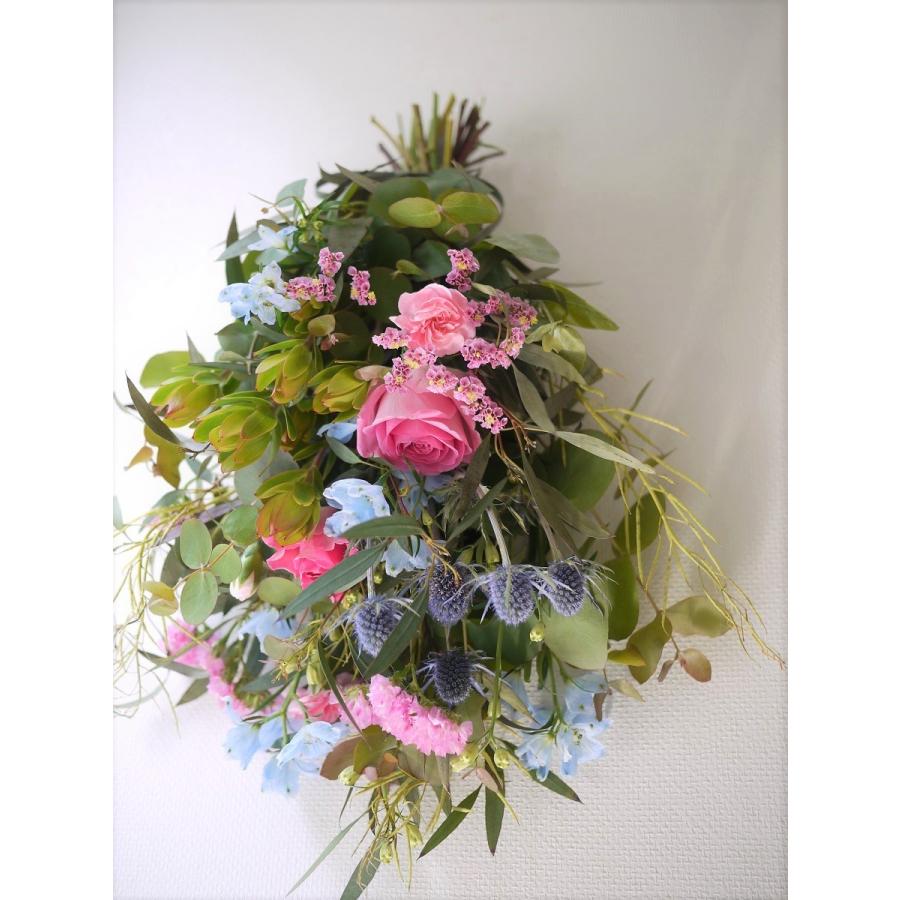 ドライになる生花のスワッグ 壁掛け☆花 ギフト 開店祝 誕生日 歓送迎