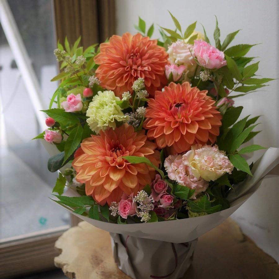 生花おまかせダリアアレンジメント ギフト 開店祝 誕生日 送別 歓送迎