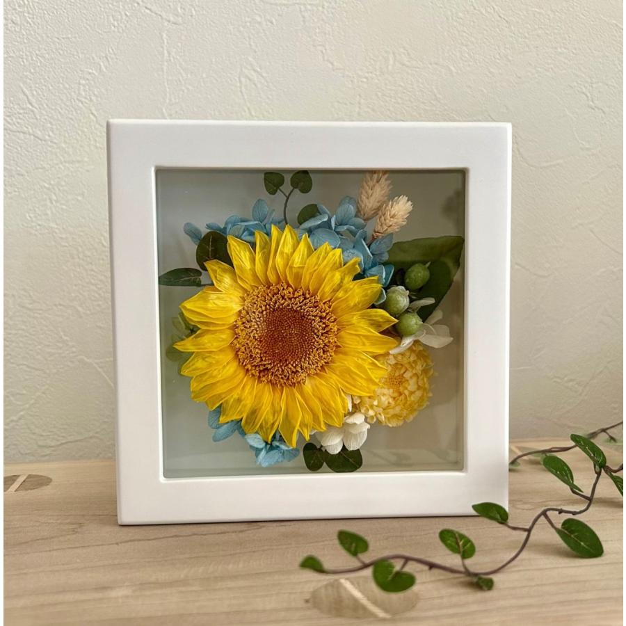 プリザーブドフラワーひまわりフレーム★誕生日 送別 卒業 結婚 お祝い 記念日 プレゼント | 