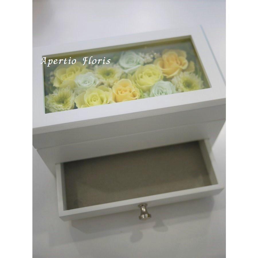 プリザーブドフラワーフラワーボックスアレンジ(お線香付:仏花)グリーン★緑色 花 贈り物 供物 お供え お供え花 お悔やみ 花 法事 四十九日法要 命日 喪中見舞い |  | 01