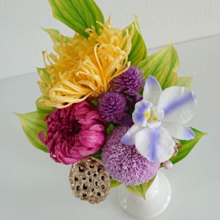 プリザーブドフラワー仏花HICHIRIKI パープル★花 贈り物 供物 お供え お供え花 お悔やみ 花 法事 四十九日法要 命日 喪中見舞い |  | 05
