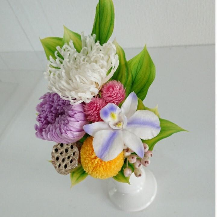 プリザーブドフラワー仏花HICHIRIKI イエロー★花 贈り物 供物 お供え お供え花 お悔やみ 花 法事 四十九日法要 命日 喪中見舞い |  | 01