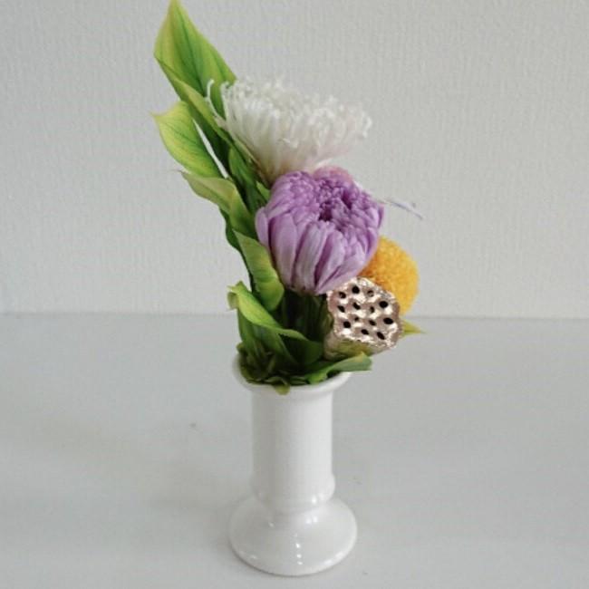 プリザーブドフラワー仏花HICHIRIKI イエロー★花 贈り物 供物 お供え お供え花 お悔やみ 花 法事 四十九日法要 命日 喪中見舞い |  | 04
