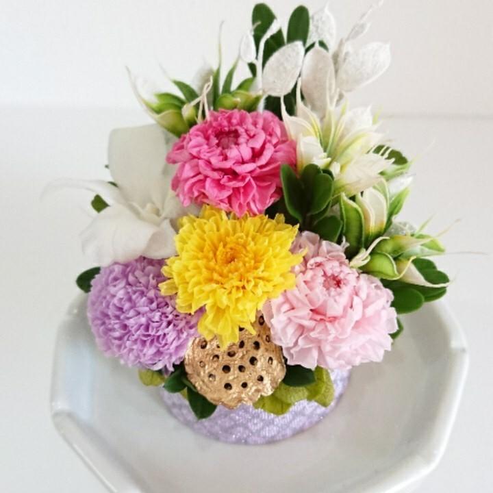 プリザーブドフラワー仏花 結 白★花 贈り物 供物 お供え お供え花 お悔やみ 花 法事 四十九日法要 命日 喪中見舞い |  | 03