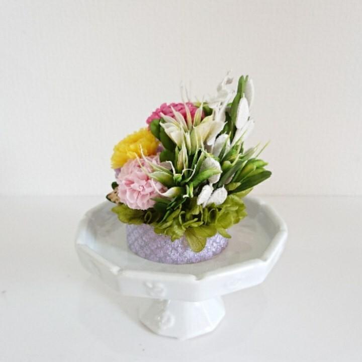 プリザーブドフラワー仏花 結 白★花 贈り物 供物 お供え お供え花 お悔やみ 花 法事 四十九日法要 命日 喪中見舞い |  | 05