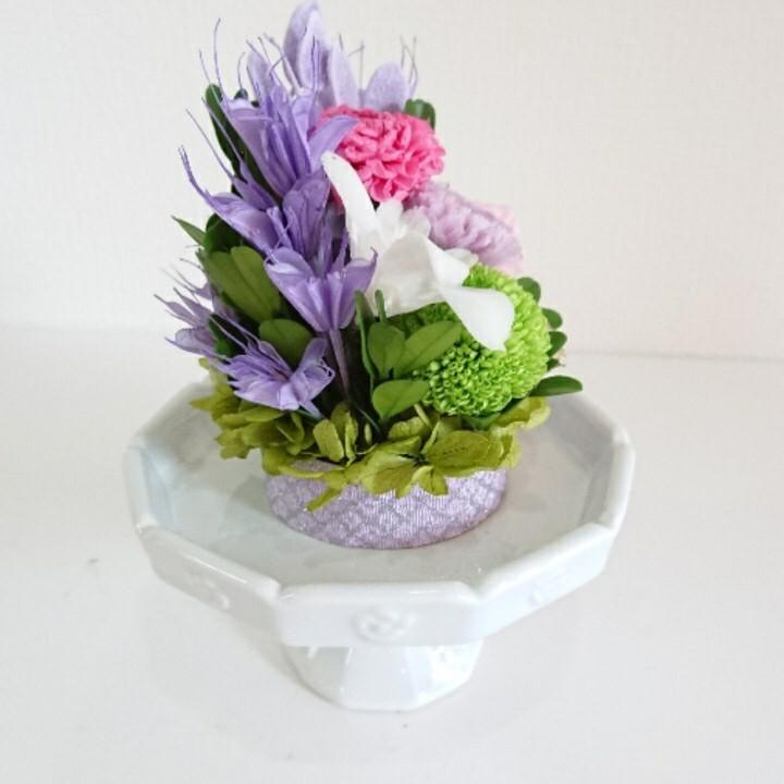 プリザーブドフラワー仏花 結 紫★花 贈り物 供物 お供え お供え花 お悔やみ 花 法事 四十九日法要 命日 喪中見舞い |  | 02