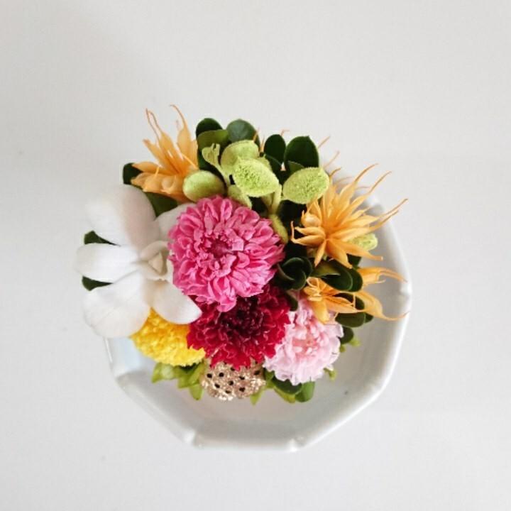 プリザーブドフラワー仏花 結 オレンジ★花 贈り物 供物 お供え お供え花 お悔やみ 花 法事 四十九日法要 命日 喪中見舞い |  | 03