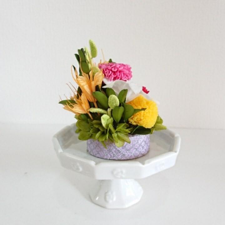 プリザーブドフラワー仏花 結 オレンジ★花 贈り物 供物 お供え お供え花 お悔やみ 花 法事 四十九日法要 命日 喪中見舞い |  | 06