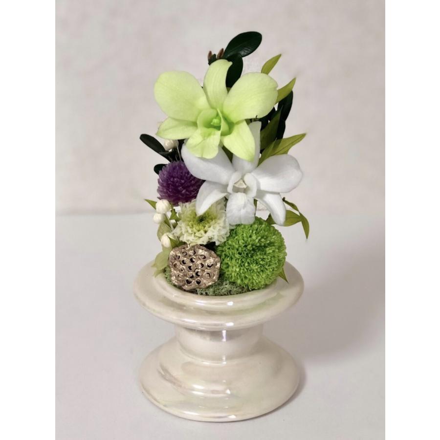 プリザーブドフラワー仏花 仏花 ツヅミM グリーン★花 贈り物 供物 お供え お供え花 お悔やみ 花 法事 四十九日法要 命日 喪中見舞い |  | 01