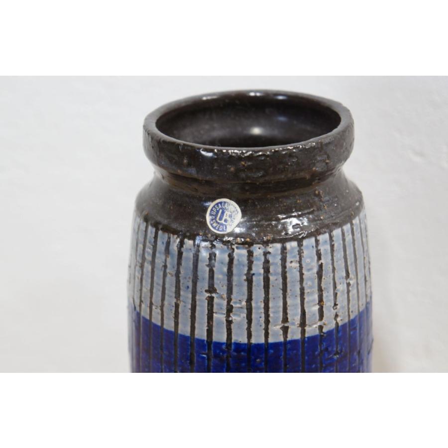 ミッドセンチュリーフラワーベー ス　北欧　スウェーデン　ウプサラエケビー　Uppsala Ekeby　鎬模様　ストライプ |  | 04