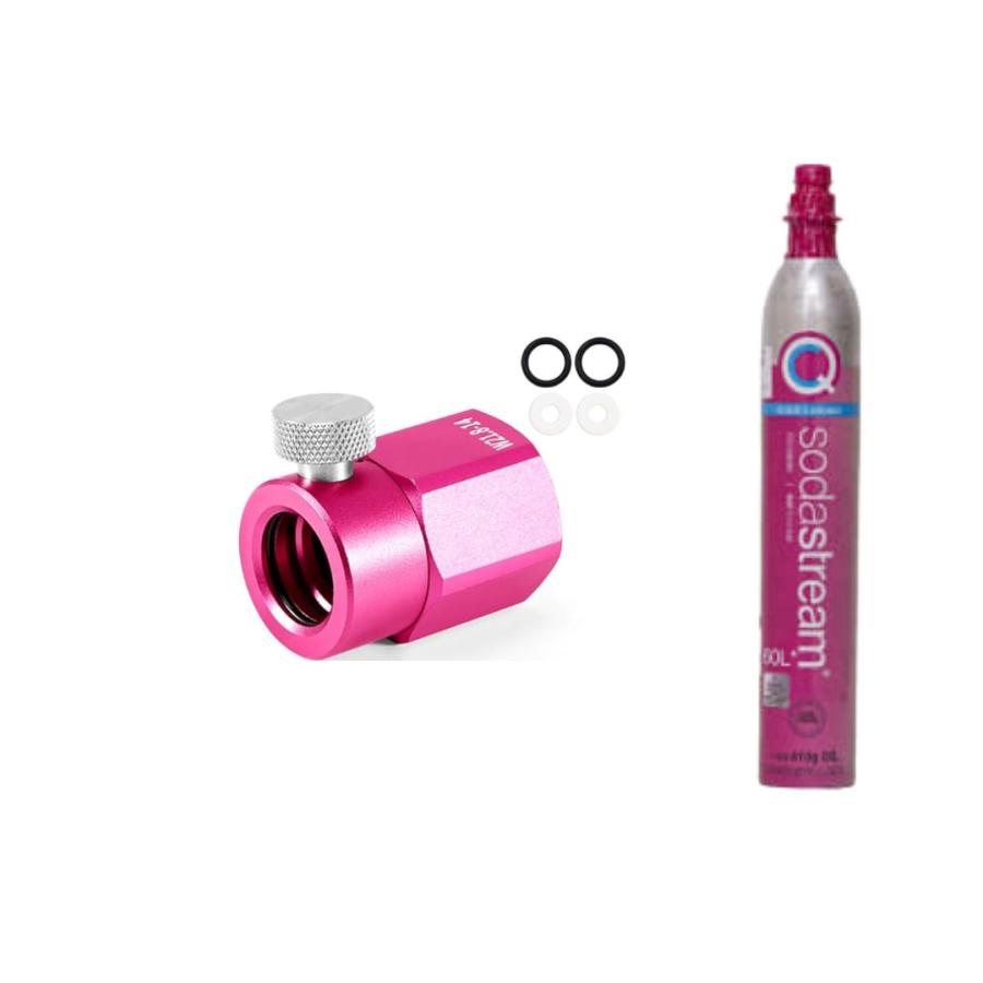 sodastream 本体２個、空シリンダー3本、ミドポン接続ホース 予備パッキン付♪ ソーダストリーム sodastream ドリンクメイト