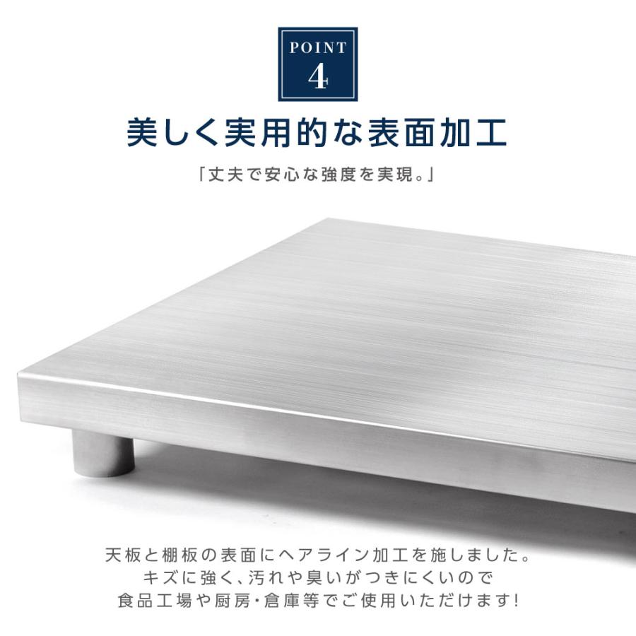 ステンレス製作業台 下棚付き オールステンレス作業台(下棚1枚付・SUS304) | トラスコ中山