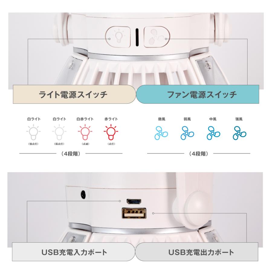 扇風機 LEDライト 3in1 USB ソーラー充電 ファン 吊り下げ ledランタン サーキュレーター キャンプ 防災 車中泊 アウトドア South Light sl-fsd21｜apex-store1｜14