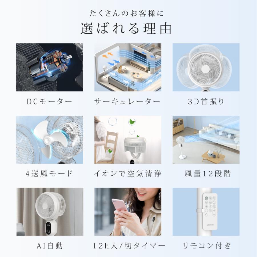 扇風機 サーキュレーター 爆買 dc イオン除菌機能付 dcモーター