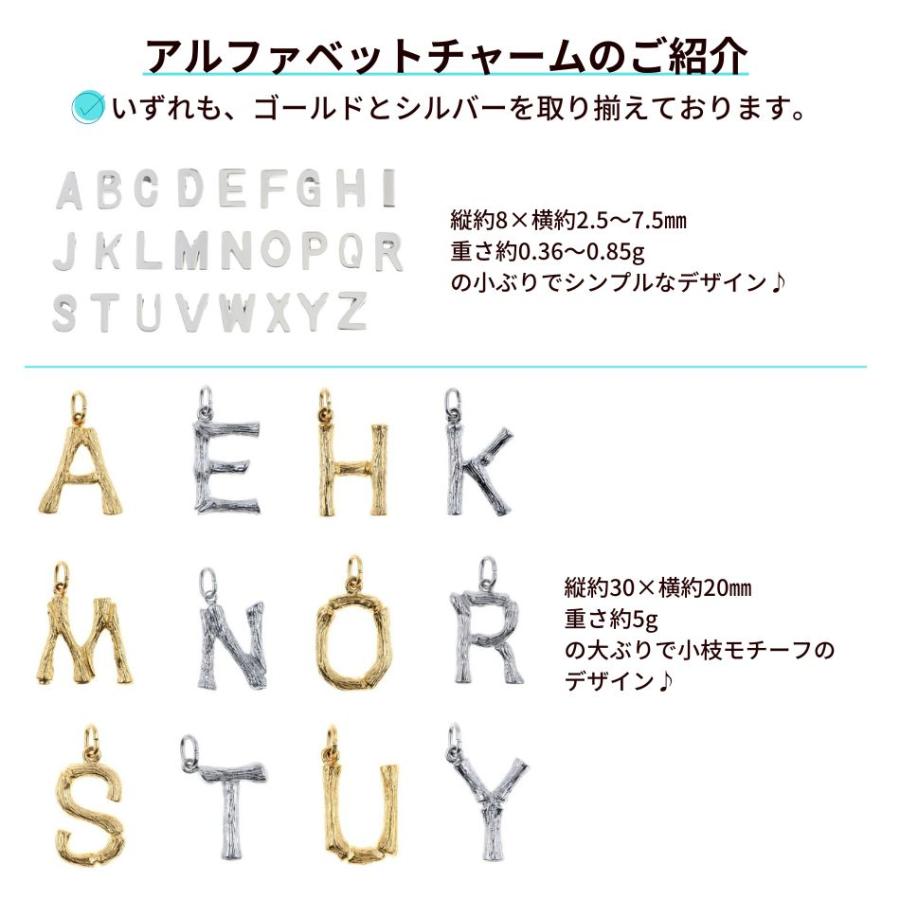 1個 ] ［ シンプル ］ アルファベット チャーム * W 銀 シルバー O-A
