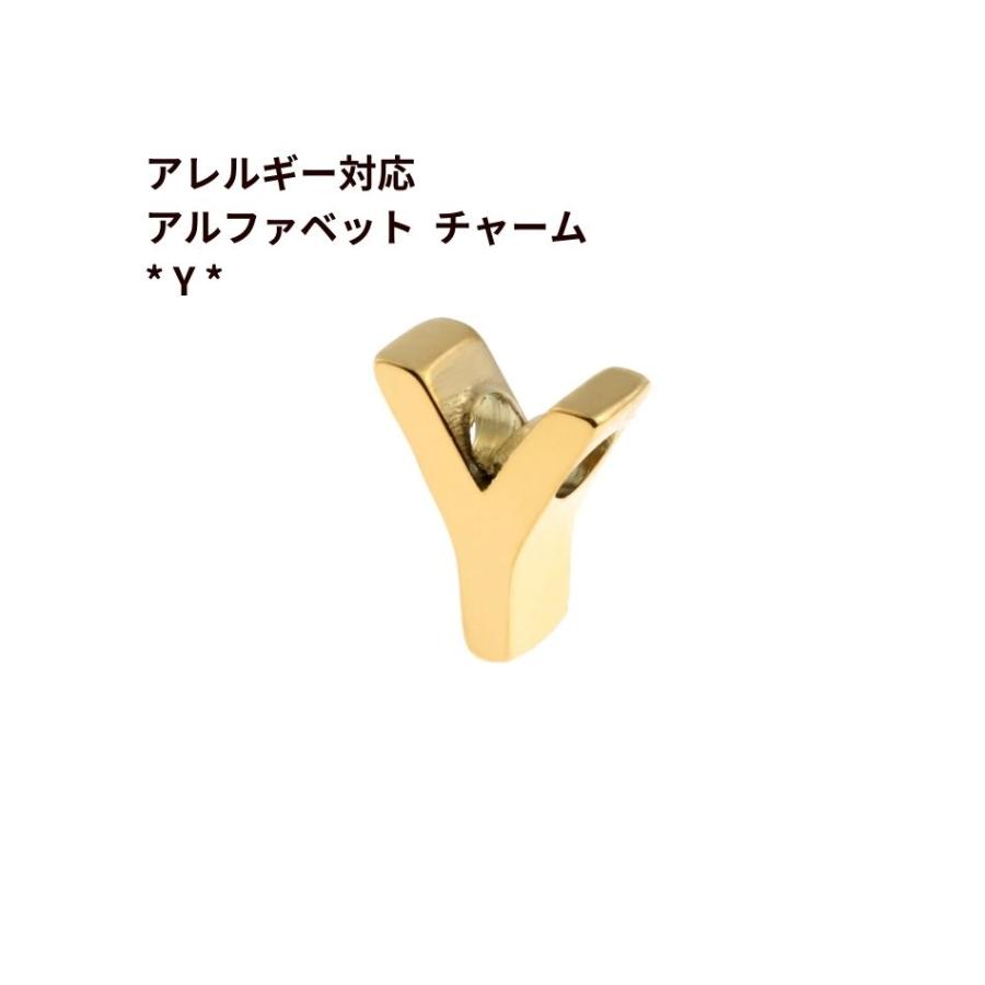 箱、付属品なし ゴールドメッキ アルファベットチャームブレスレット 1個 ] ［ シンプル ］ アルファベット チャーム * Y ゴールド 金