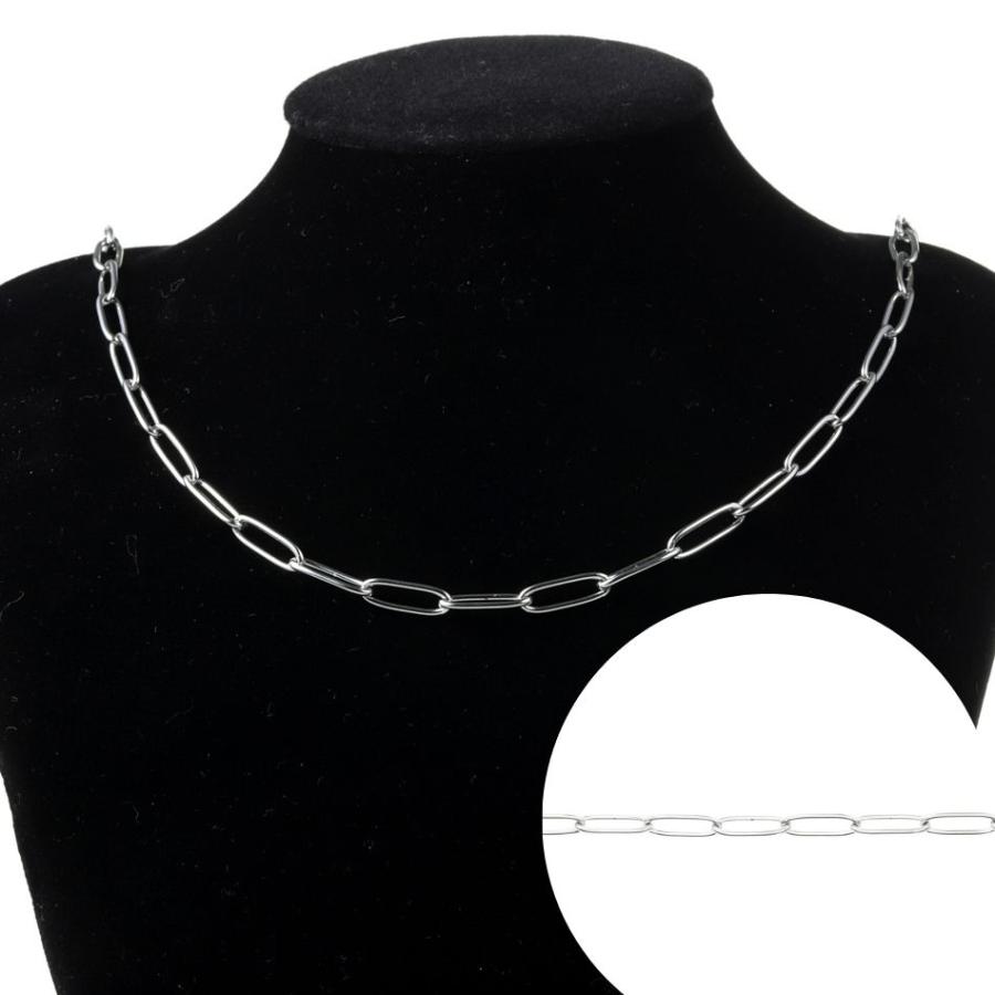［1M×1本］  デザイン B チェーン 大 ［ 銀 シルバー ］ サージカルステンレス 長アズキチェーン 切り売り チェーンのみ パーツ 金属アレルギー対応 C2-02 |  | 01