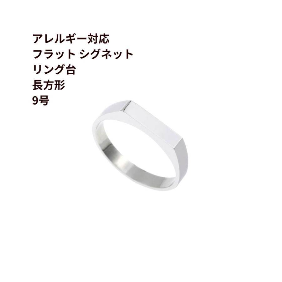5個］ フラット シグネット リング台 長方形 * 約9号サイズ ［ 銀