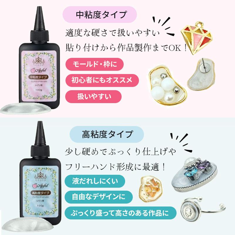 うっとりする透明感 UV-LED レジン液 クリア ハードタイプ 大容量 100g