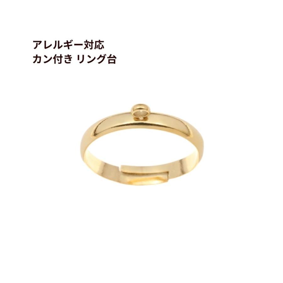 [2個]サージカルステンレス カン付き ＊ リング台 ＊[ ゴールド