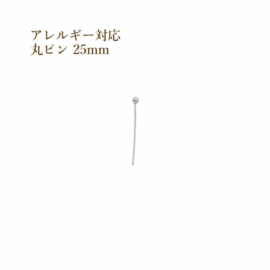 [50本] サージカルステンレス 丸ピン 0.6 X 25 mm [ 銀 シルバー ] アクセサリー パーツ 金具 金属アレルギー 対応