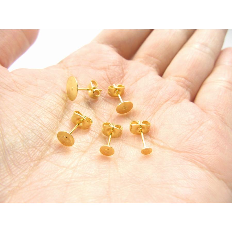 [200個]  丸皿3mm ピアス [ゴールド金] キャッチ付き サージカルステンレス P1-01 パーツ 金属アレルギー対応 |  | 03