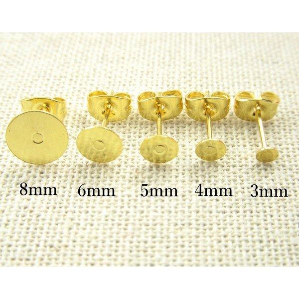 [20個] 316 丸皿3mm ピアス [ゴールド金] キャッチ付き サージカルステンレス P1-01 パーツ 金属アレルギー対応 |  | 03
