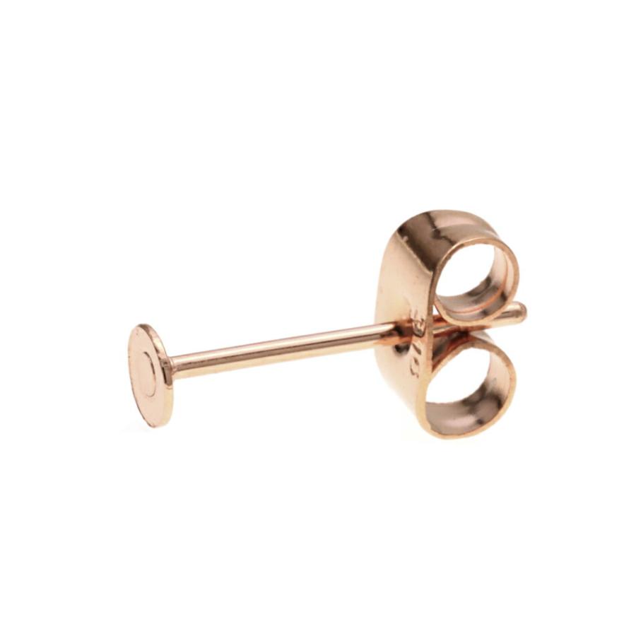 [ 10個 ] 316 丸皿3mm ピアス  [ ★ピンクゴールド ] キャッチ付き サージカルステンレス P1-01 パーツ 金属アレルギー対応 |  | 01