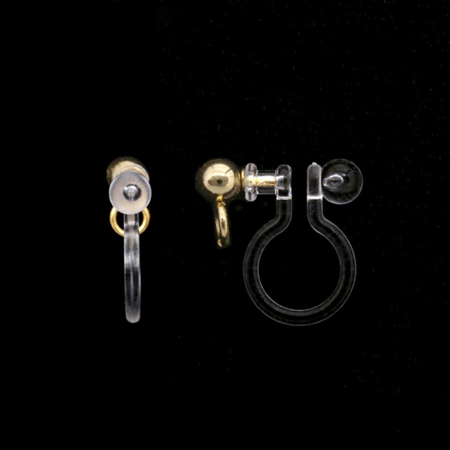 [ 20個 ]   カン付き ノンホール 樹脂ピアス［ ゴールド 金 ］サージカルステンレス   パーツ イヤリング 金属アレルギー対応 E2-03 |  | 01