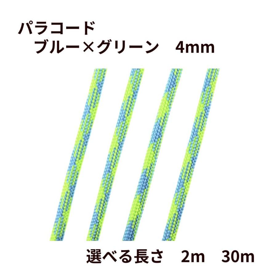 グリーン系、ブルー系 パラコード パラコード [ ブルー × グリーン ] 4mm 7芯 選べる長さ 紐 手芸用