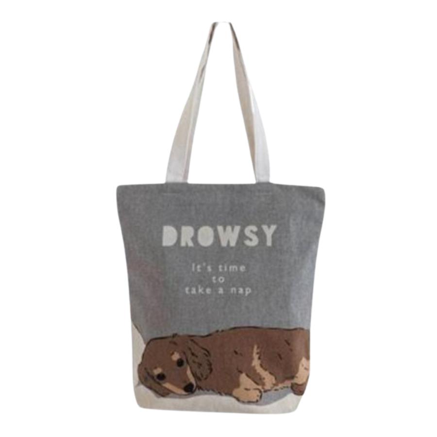 Mintinn A4縦型トートバッグ 21159 カール グレー 犬柄 : 銀座