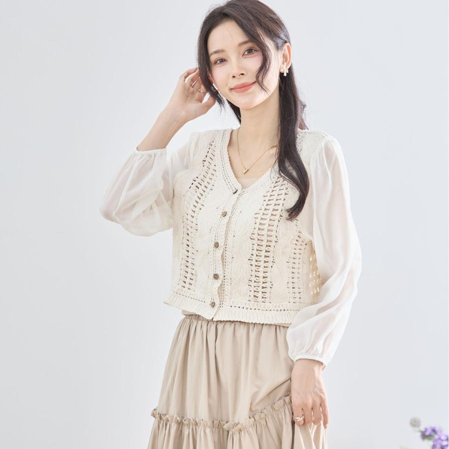 TRUBE TRUBE【2025新作】【M〜L】シアースリーブ立体編み