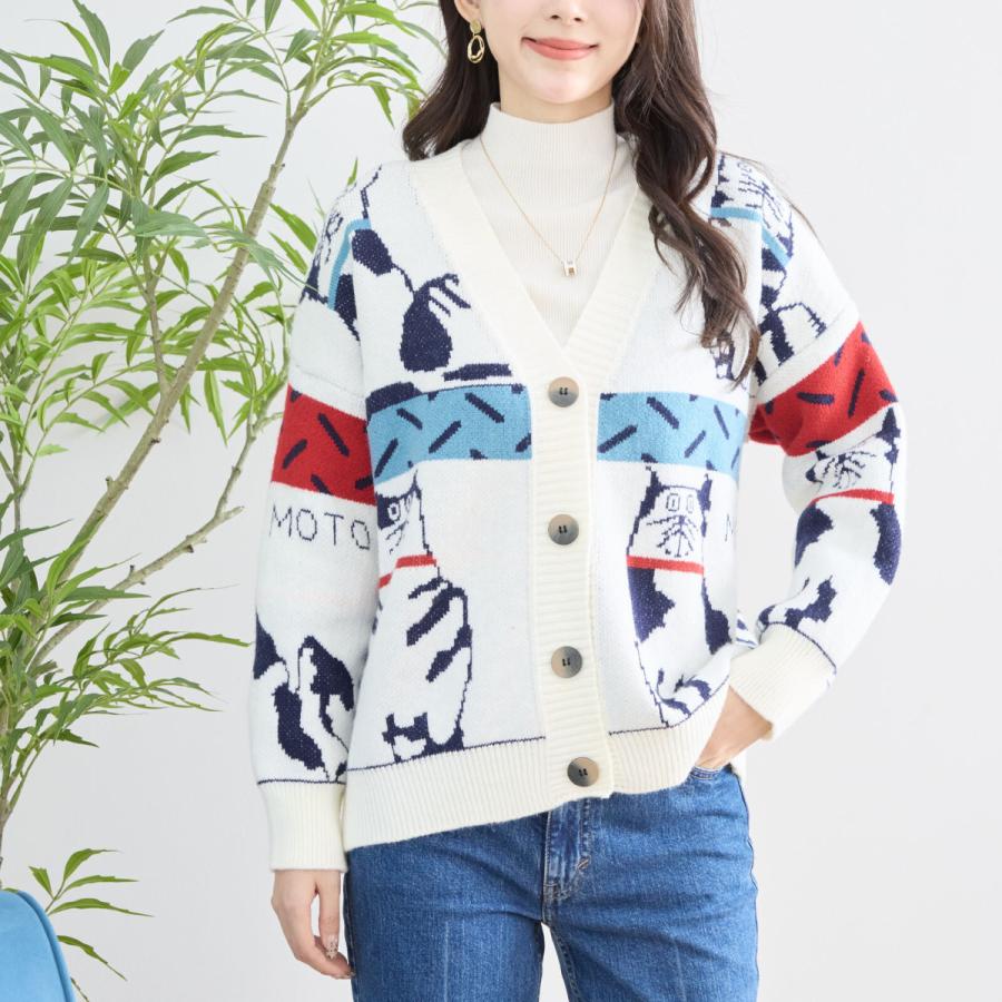 ネコモチーフデザインカーディガン (M~L) : 銀座エアポート藤沢 - 通販