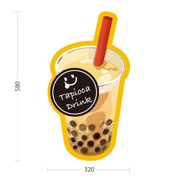 スタンド看板 タピオカドリンク Tapioca drink オレンジ デカドリンク