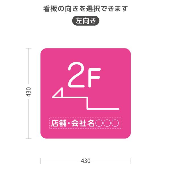 スタンド看板 店舗誘導 2F 右向き 左向き ピンク セミオーダー商品 名