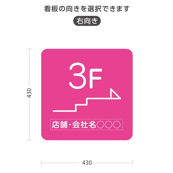 スタンド看板 店舗誘導 3F 右向き 左向き ピンク セミオーダー商品 名