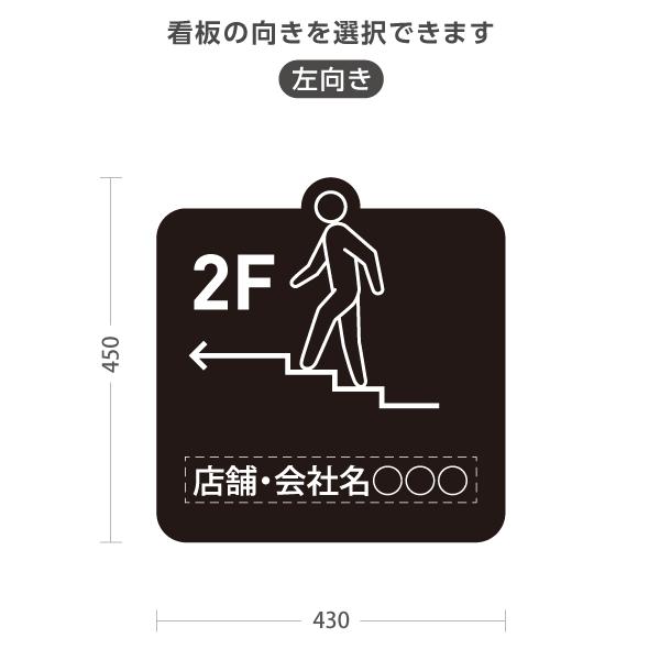 スタンド看板 店舗誘導 2F 右向き 左向き ピクト 黒 セミオーダー商品